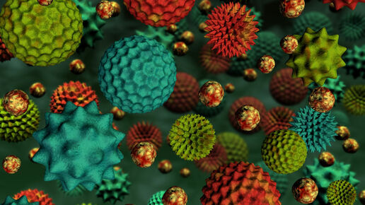 3d rendered colourful pollen